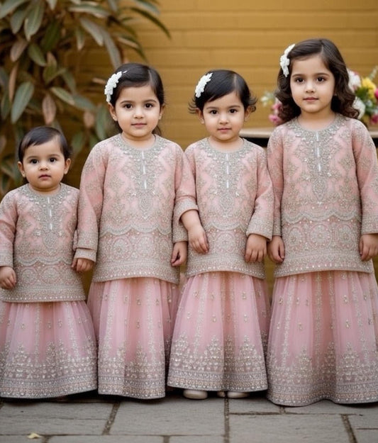 Light Pink Baby Lehnga-3pc