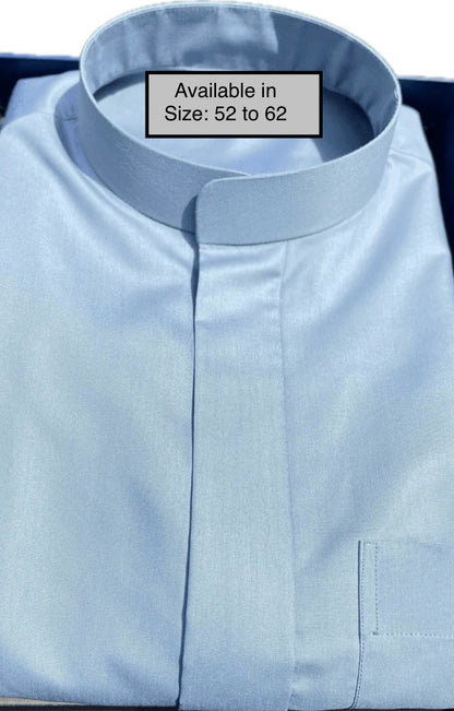 Sky Blue-Noor’s-Thobe/Jubba-Plain Band Collar