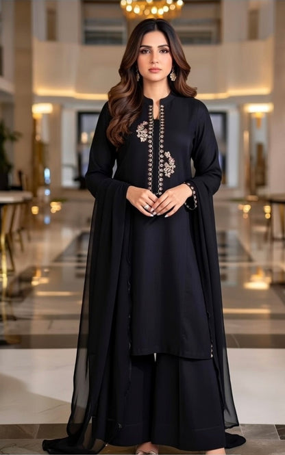 Brand:Gul Ahmed-3pc Black