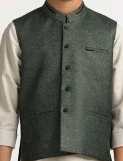 Green-Kids waistcoat 1pc-Gul Ahmed
