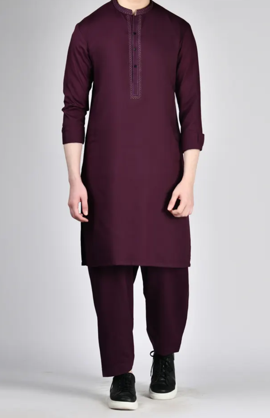 J. Burgundy-KameezShalwar-TeenBoys