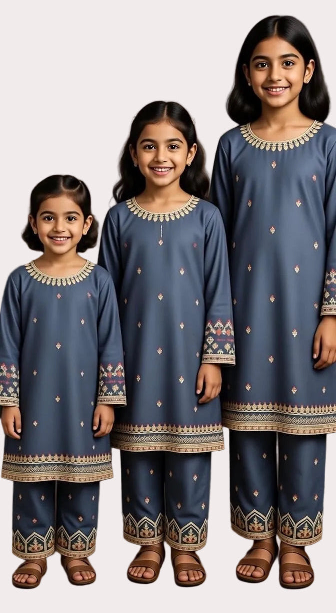 Noor’s-Grey linen Kameez Shalwar-3Pc