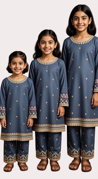 Noor’s-Grey linen Kameez Shalwar-3Pc