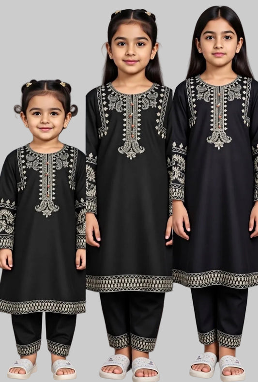 Noor’s-Black Linen Kameez Shalwar-3Pc