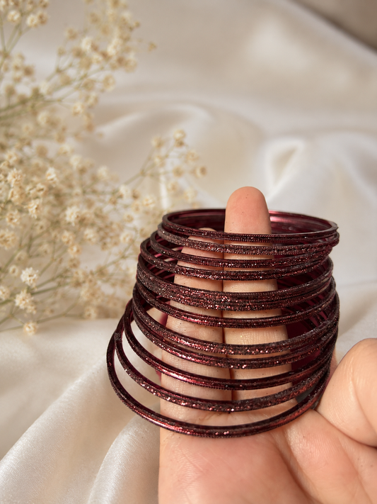 Size:2.6 Maroon Moonlight Bangles set