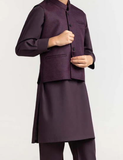 Purple-Kids-waistcoat 1Pc-Gul Ahmed