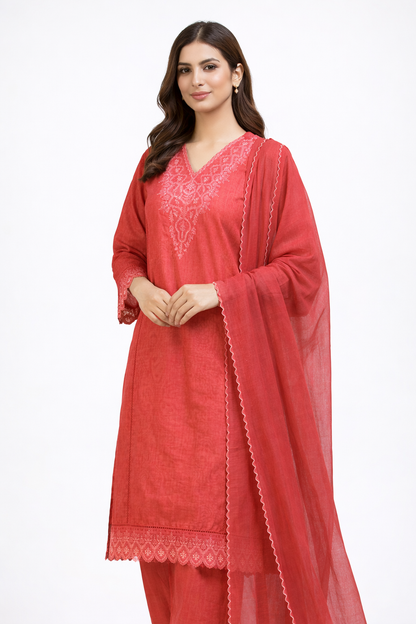 Brand:MTJ-3pc Cross Hatch Khaddar