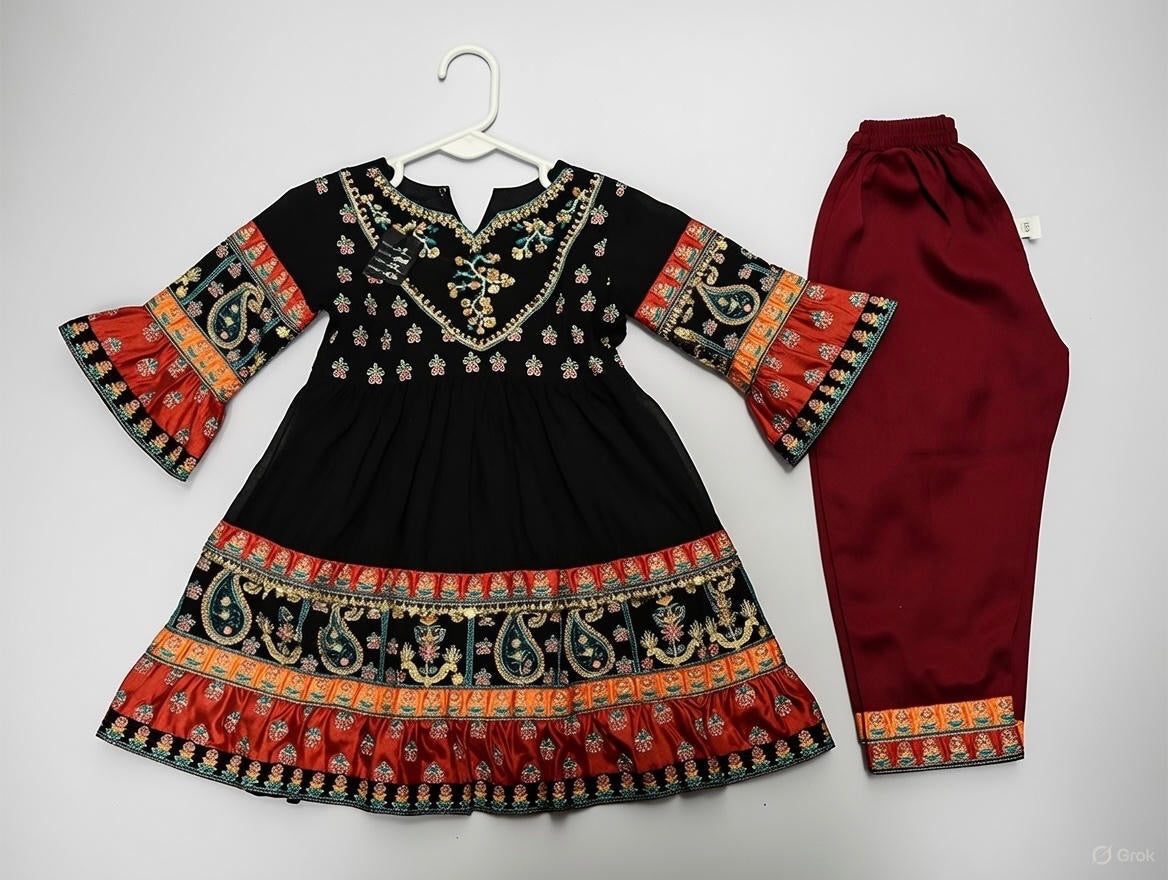 Black Fancy Frock/Baby-2Pc