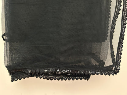Soft Net- Black Duppata