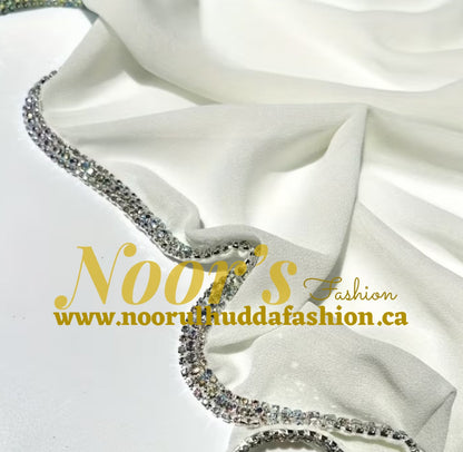 Chiffon Fancy Hijab with Crystal Beads