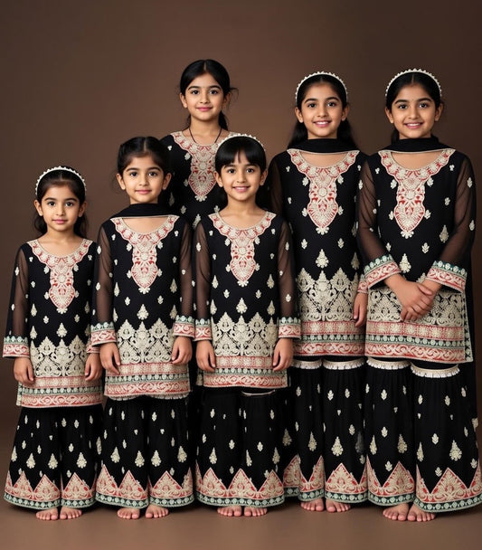 Noor’s-Black Shararah-3pc