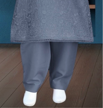 Grey-3pc Linen-Shalwar kameez