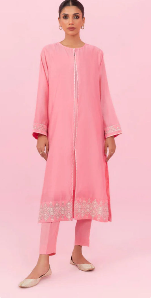Sapphire-Peach Pink-Kameez Shalwar