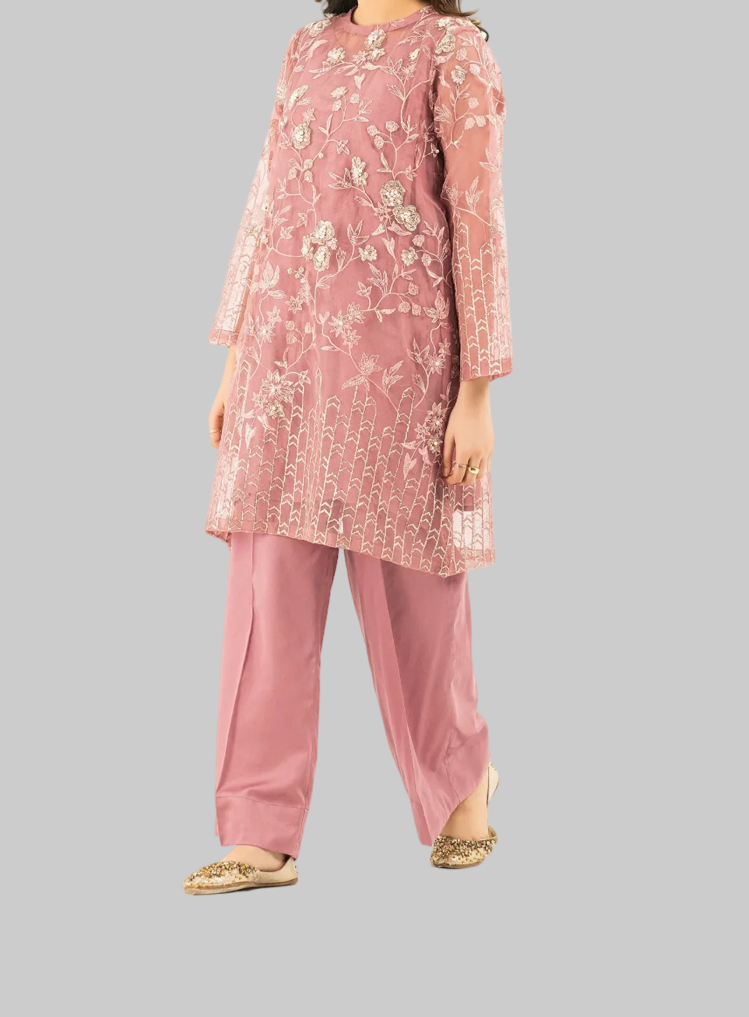 Sapphire-Llight Pink Festive Outfit