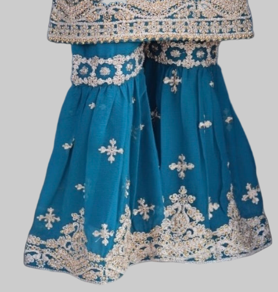 Noor’s-3Pc Sharara Set-Blue