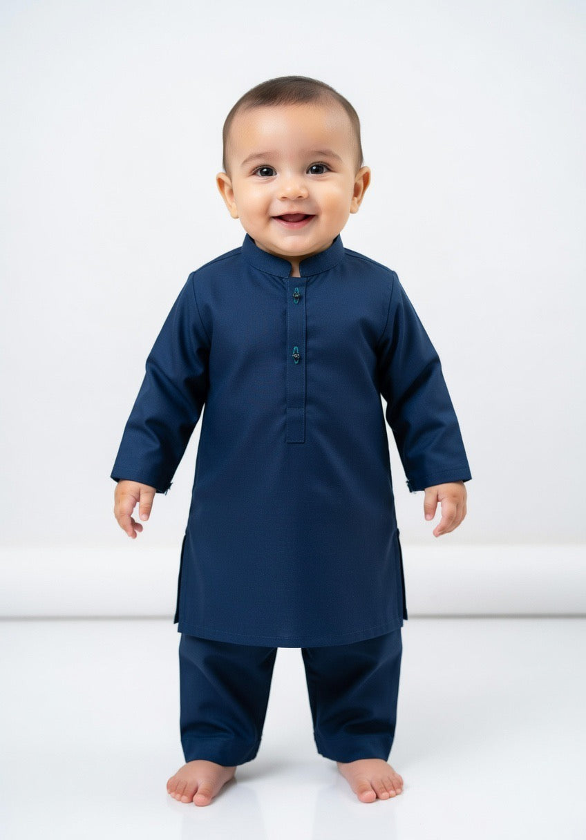 Navy Blue-Kameez Shalwar-Baby Boys- J.