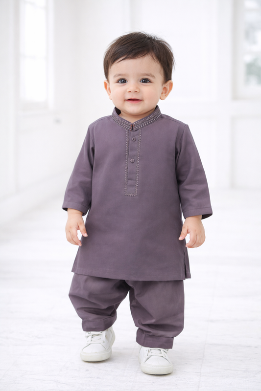 Light Purple-Kameez Shalwar-Baby Boys- J.