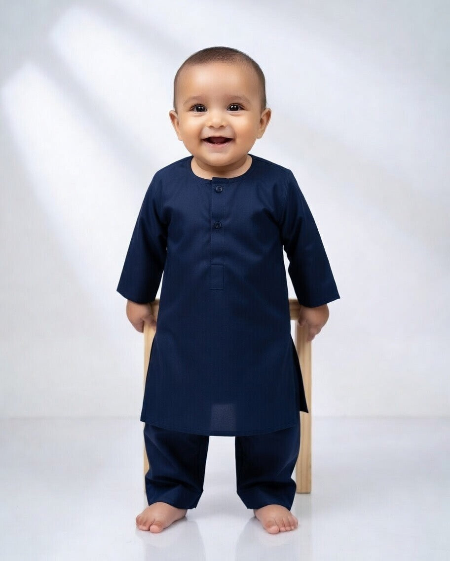 Navy Blue-Kameez Shalwar-Baby Boys- J.
