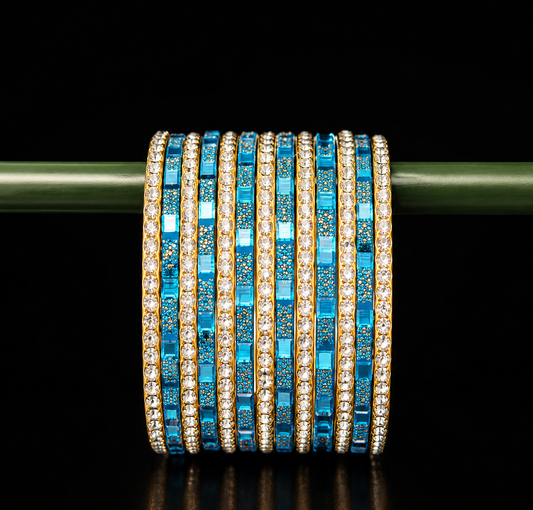 Blue Metal Bangles 1.4