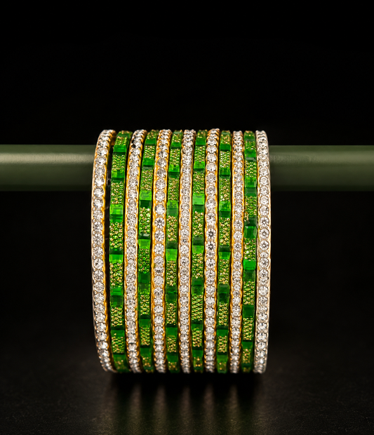 Green Metal Bangles 1.6