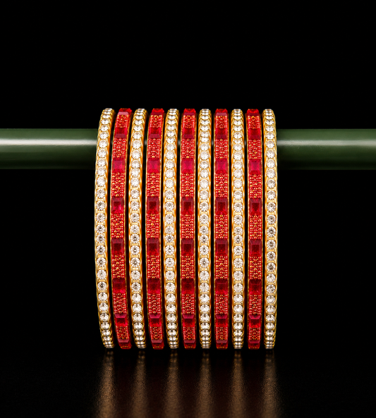 Red Metal Bangles 1.4