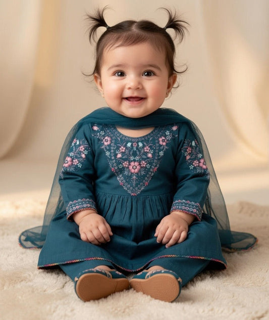 Baby Frock-3Pc Blue