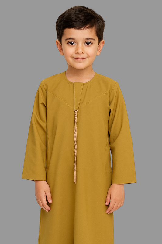 Mustard Yellow-Noor’s-Kids Thobes-Emirati Style