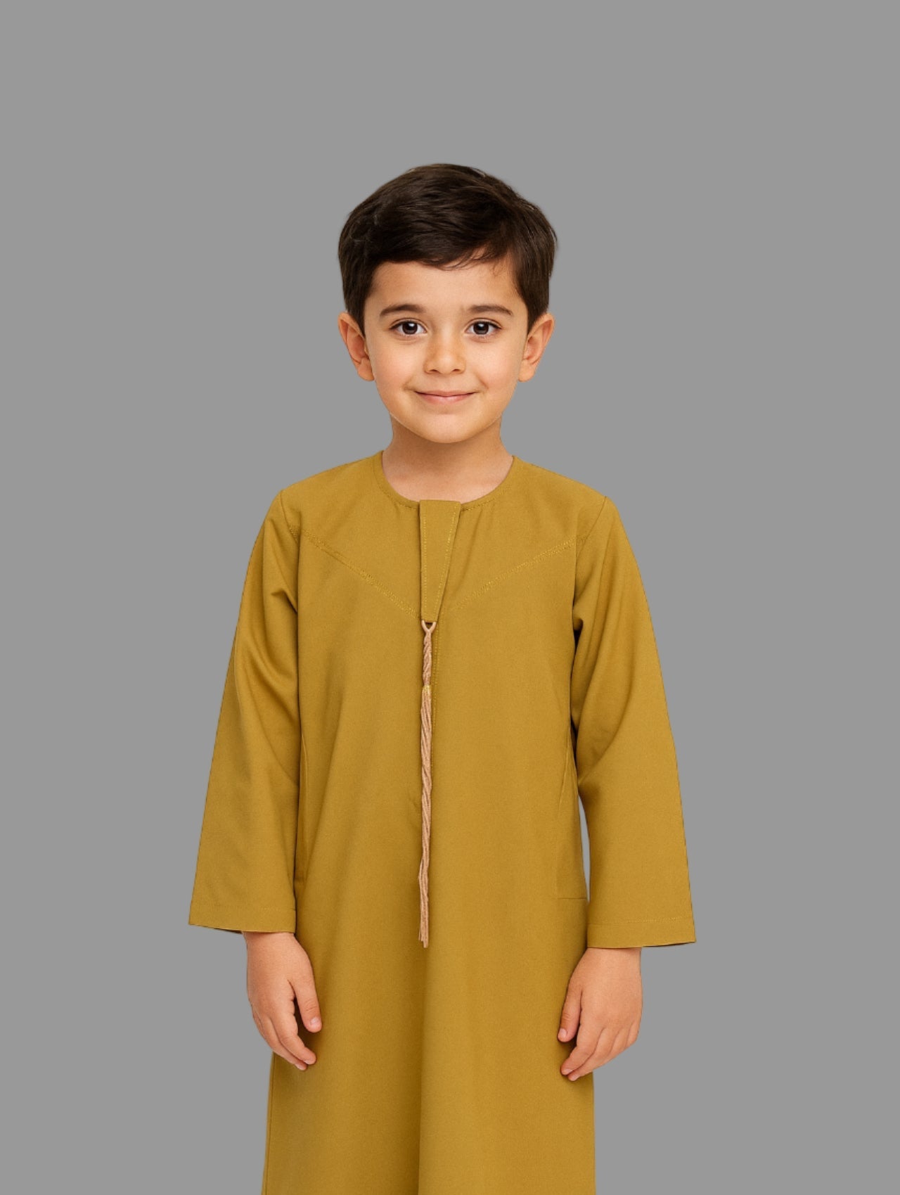 Mustard Yellow-Noor’s-Kids Thobes-Emirati Style