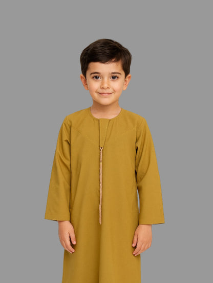 Mustard Yellow-Noor’s-Kids Thobes-Emirati Style