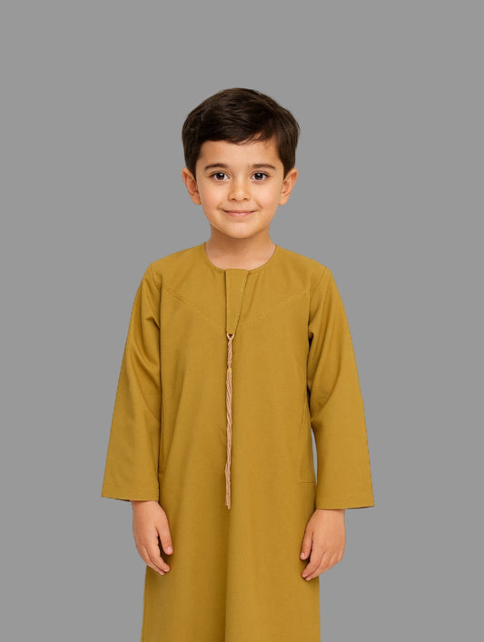 Mustard Yellow-Noor’s-Kids Thobes-Emirati Style