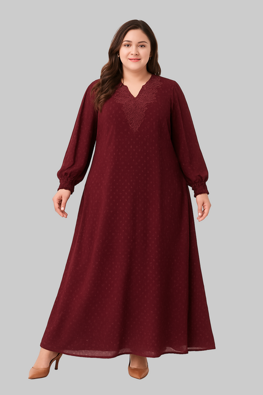 Noor’s-Burgundy Maxi Dress