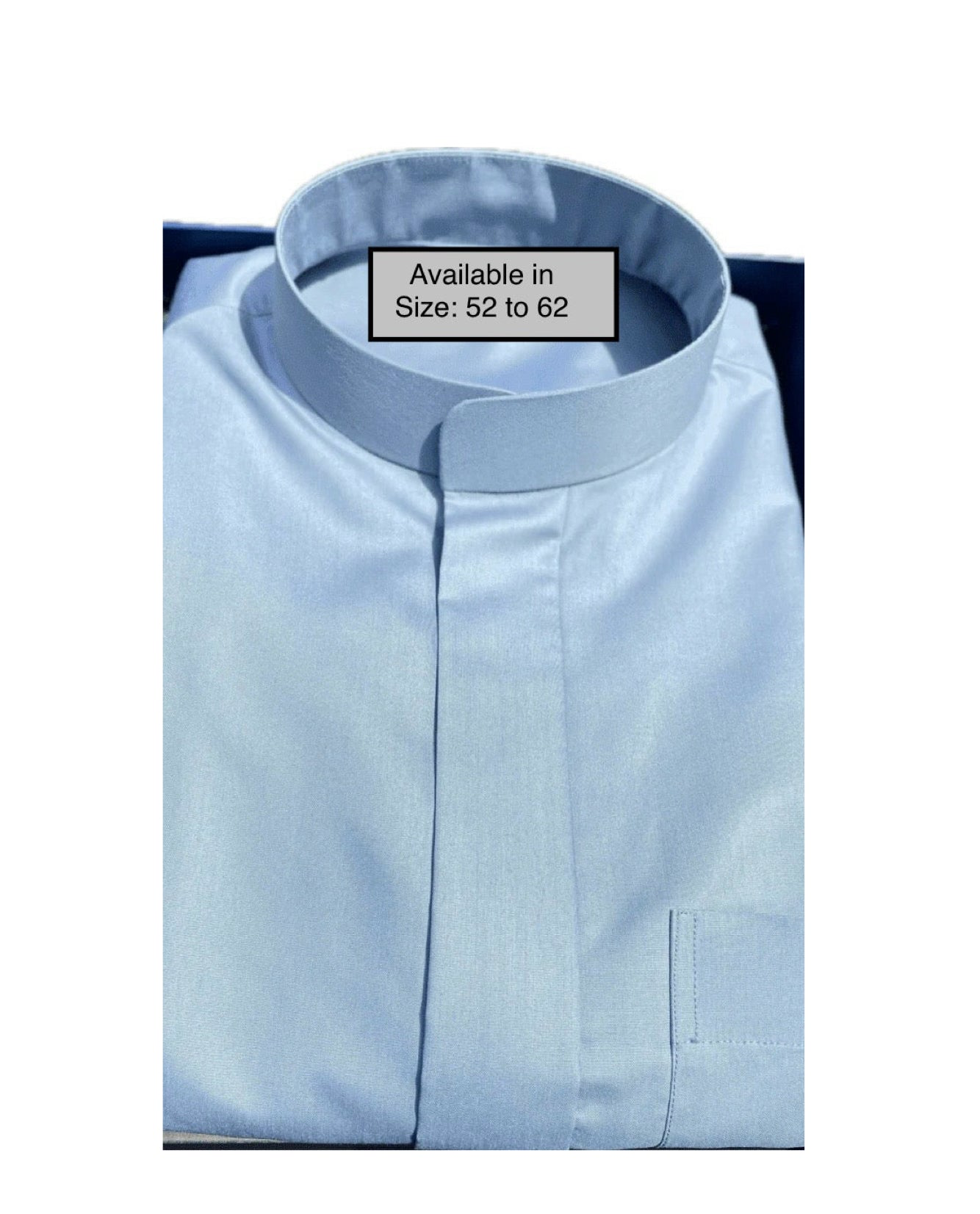 Sky Blue-Noor’s-Thobe/Jubba-Plain Band Collar