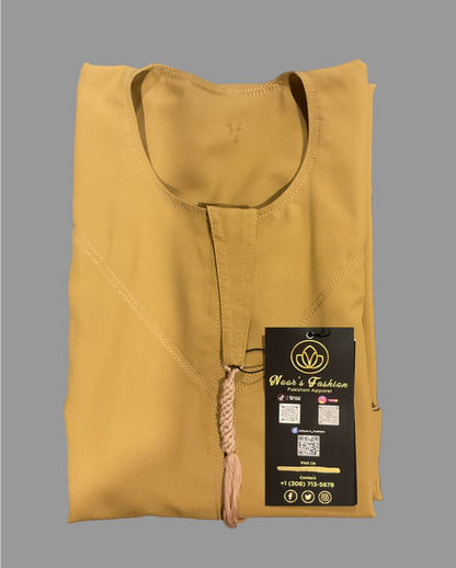Mustard Yellow-Noor’s-Kids Thobes-Emirati Style