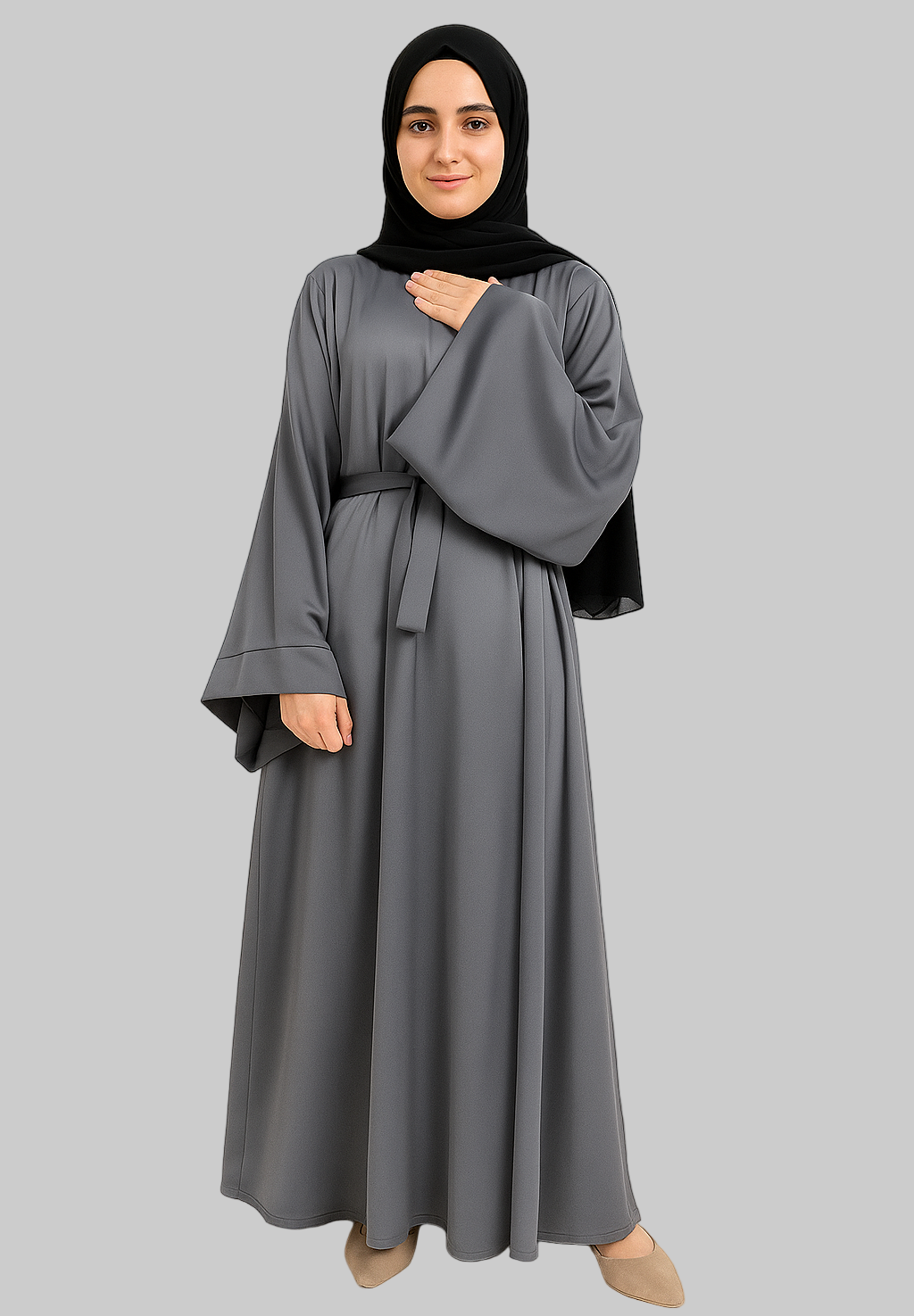 Noor’s-Grey Abaya-1pc