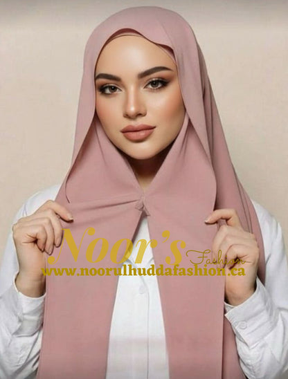 Instant Chiffon Hijab with Cap & Magnets