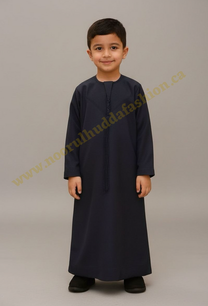 Dark Navy Blue-Noor’s-Kids Thobes-Emirati Style