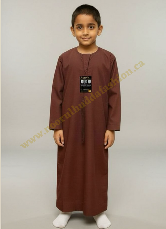 Burgundy-Kids Thobes-Emirati Style