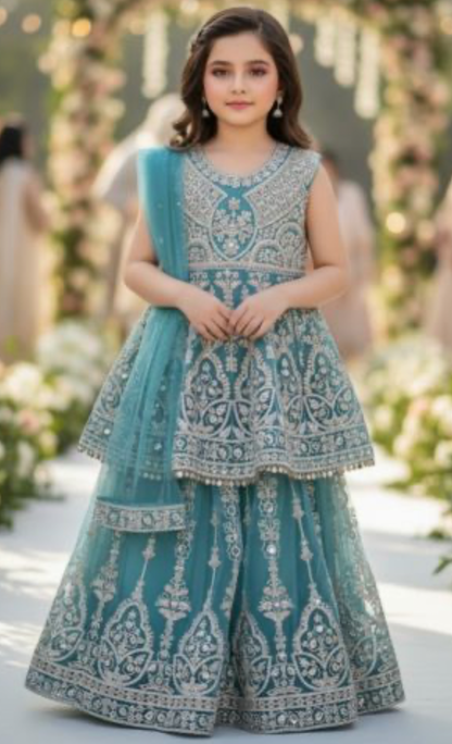 Noor’s-Teal Blue Lehnga-3Pc