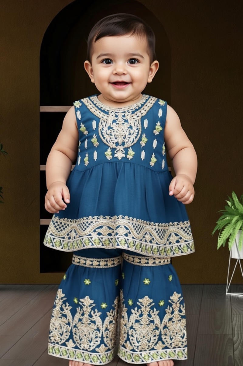 Blue Baby Shararah-2pc