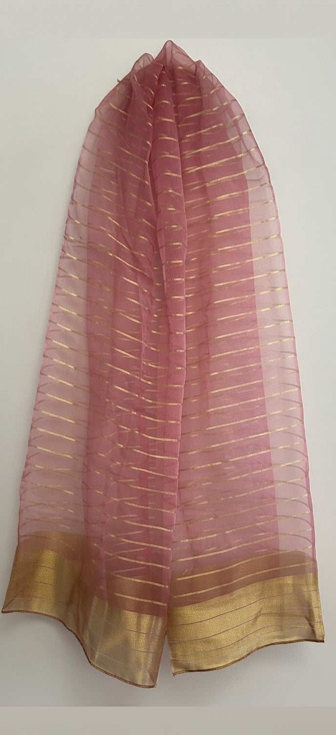 Rose pink organza duppata