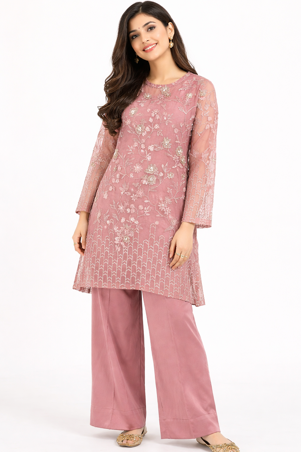 Sapphire-Llight Pink Festive Outfit