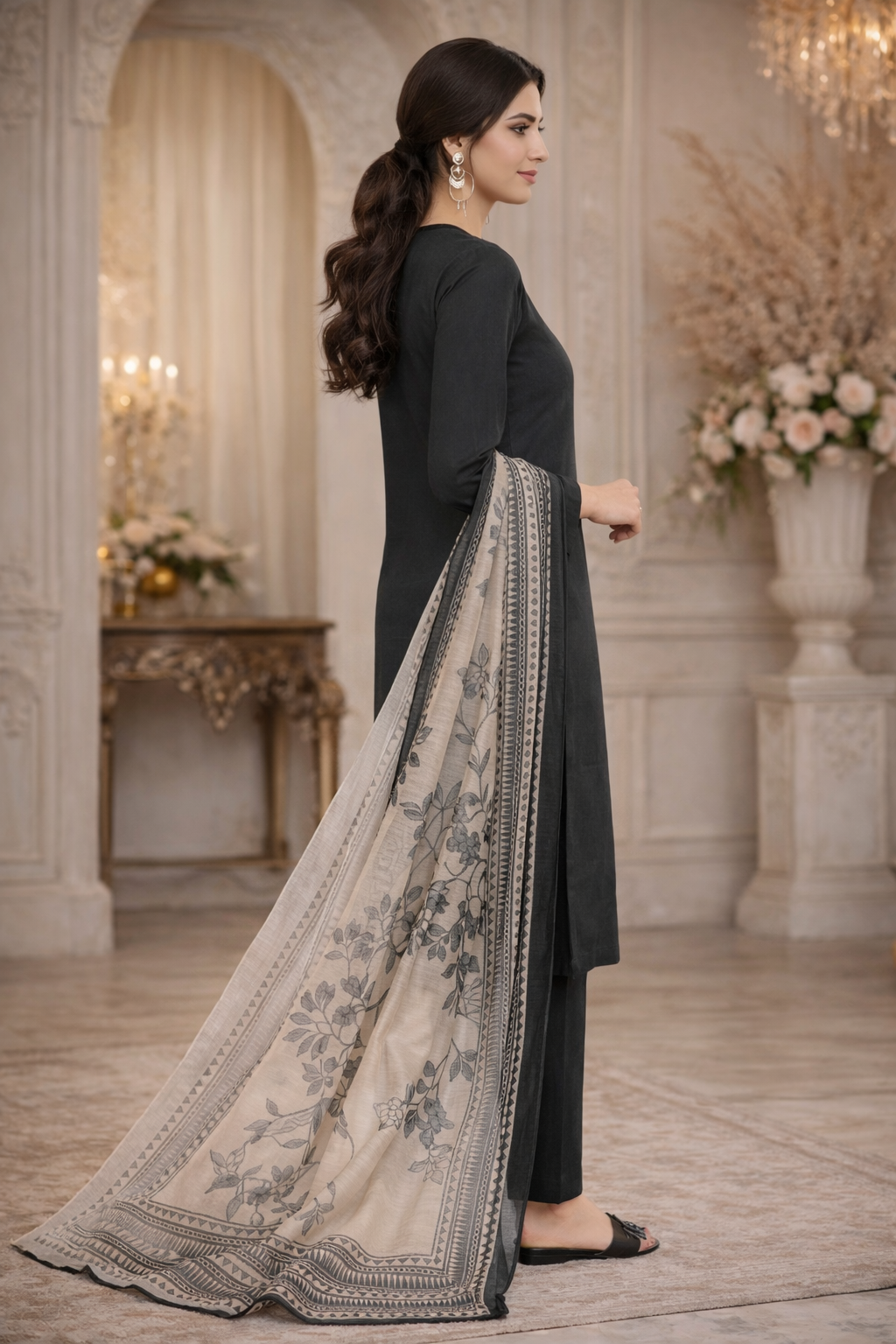 Brand:MTJ-3pc Black Jaquard