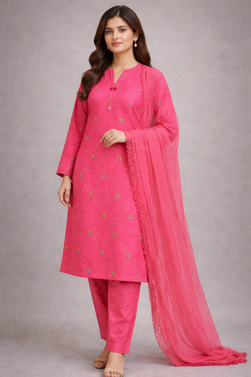 Brand:MTJ 3pc Pink Jacquard