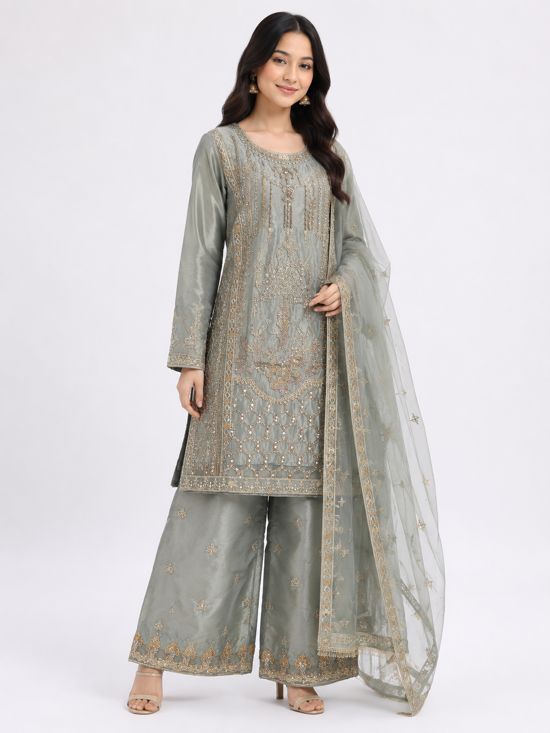 Sheesha Silk-Sage Green-3pc