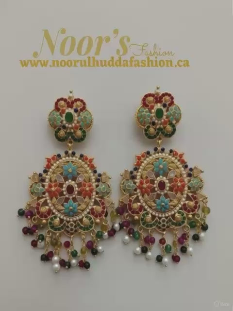 Multi Colour-3D Zircon Stone Dangle Earrings