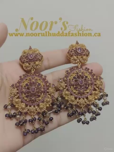 Light Purple-3D Zircon Stone Dangle Earrings